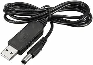 كابل طاقة USB إلى مقبس محول - 5.5 ملم × 2 ملم 5 فولت إلى 9 فولت