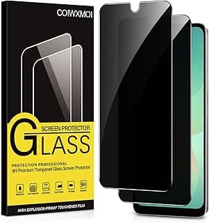واقي شاشة خصوصية Coiwxmoi لهاتف سامسونج Galaxy A26 5G عدد 2 قطعة زجاج مقوى مضاد للتجسس صلابة 9H بدون فقاعات ومضاد للخدش