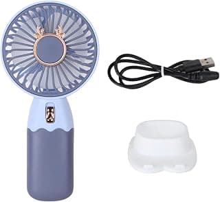 Handheld Mini Fan, Portable Personal Fan, Rechargeable Fan, Multiple Speed Settings, Whisper Quiet Motor, for Travel and Outdoor Use (Blue)
