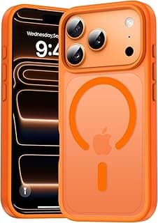 Grabist Magnetic Case for iPhone 17 Pro Max [Compatible with MagSafe] 14FT Military Grade Drop Shockproof Protection, Slim Fit Translucent Matte Back Phone Case Cover for iPhone 17 Pro Max (Orange)