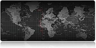 ماوس باد جيمنج كبير بتصميم خريطة العالم، قاعدة مطاطية غير قابلة للانزلاق، سطح ناعم للكيبورد والماوس للألعاب والمكتب واللابتوب، 70 × 30 سم - متعدد الألوان