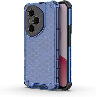 Case Cover Honeycomb Case Shockproof Camera Protection Cover Compatible with Honor 400 Pro (Blue)