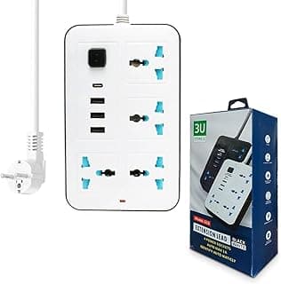 مشترك كهرباء من رد لاين بطول 2 مترا يحتوى على 4 مقابس عالمية و3 منافذ USB و1 نوع سي