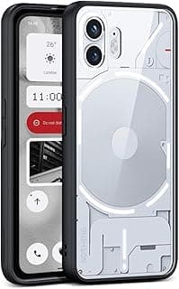 جراب شفاف لهاتف Nothing Phone 2، ظهر صلب PC + إطار TPU ناعم، حماية ضد الصدمات والاصفرار (أسود)