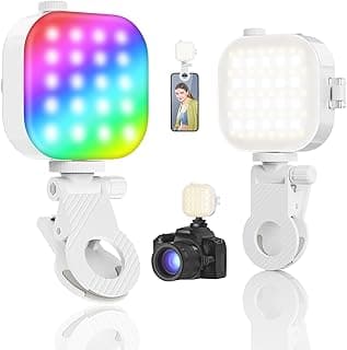 TELESIN° Magnetic RGB Selfie Light for Photos, 2500K-9000K CRI95+ Video Light, 360° Color LED Light, 60 Beads, 2000mAh Battery, MagSafe Compatible, for iPhone/Android/Laptop(Includes Holder)