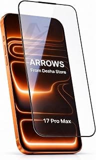 استيكر حماية شاشة ARROWS لهاتف ابل iPhone 17 Pro Max، زجاج مقسى 9H، شفاف HD، مقاوم للخدش، متوافق مع الجرابات، مع فلتر أتربة لسماعة الأذن، سهل التركيب