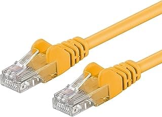 كابل شبكة ايثرنت LAN و Patch CAT5e، UTP، مرن وقوي RJ45 بسرعة 1 جيجابت/ثانية، نحاس 100%، أصفر، 15 متر