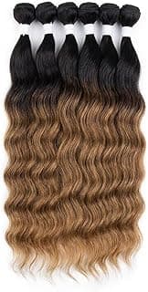 Bundles Body Wave Synthetic Hair Bundles 26 Inch Hair Extensions 60g/Bundle Double Weft Hair Bundles,(6Pcs-ROSE DEEP -T1/27)