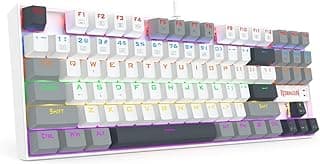 كيبورد ريدراجون سلكي K552 كومارا ميكانيكي بإضاءة LED و مضاد للأشباح أسود مع LED أحمر متوافق مع PC و كونسول ألعاب بالإنجليزية