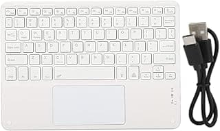 Cordless Keyboard with Touchpad,Mini Rechargeable PC Laptop Smart TV Box Tablet Streaming Devices Slim Portable Compact Multifunctional Media Center for Home Office Gaming Device