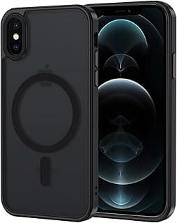 جراب XTCASE مغناطيسي لهاتف ايفون XS MAX [متوافق مع Magsafe] شفاف مطفي، حماية عسكرية ضد الصدمات والخدش - أسود