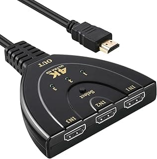 سويتش AXFEE HDMI بدقة 4K، 3 مداخل ومخرج واحد، يدعم 4K 3D وHDCP2.2 و1080P، متوافق مع HDTV وXbox وPS4
