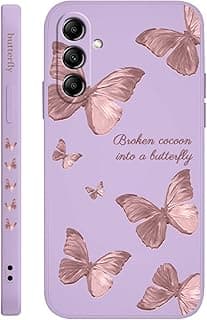 Fekra Red Butterfly Soft TPU Case For Samsung Galaxy A36 5G Shockproof Silicone Cover(Purple, Samsung Galaxy A36 5G)