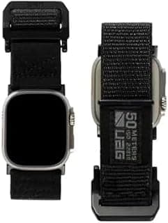 استيك ساعة ابل من القماش النايلون URBAN ARMOR GEAR UAG متوافق مع مقاسات (42mm/44mm/45mm/49mm) لون أسود رياضي متين