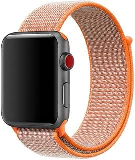 سوار رياضي من النايلون المنسوج لساعة ابل 42mm، برتقالي، HQPro