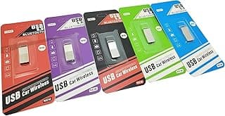 محول بلوتوث 5.0 USB للسيارة، محول صوت لاسلكي، يعمل بمنفذ USB، فضي/أسود، تصميم صغير، 30x20x10 سم