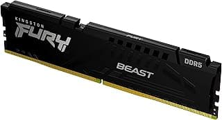 ذاكرة كينجستون فيوري بيست سوداء DDR5 بسعة 32 جيجابايت، سرعة 6000MT/S، توقيت CL36، وحدة DIMM مخصّصة لأجهزة سطح المكتب، تدعم ايه ام دي اكسبو وانتل اكس ام بي — رقم الموديل KF560C36BBE2-32.