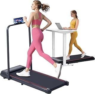 Walking Pad with Handle Bar, 3.0HP Walking Pad Treadmill, 3 in 1 Portable Under Desk Treadmills for Home,Foldable Treadmill for Small Space, Compact Home Treadmil with Remote Control,300LBS Capacity