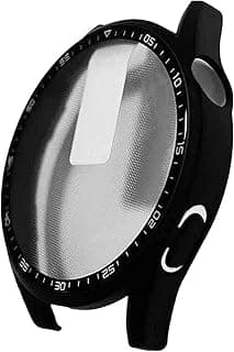 Tempered Glass Screen Protector Case Compatible with Huawei Watch GT 3 46mm Ultra Slim Protective Case, Black