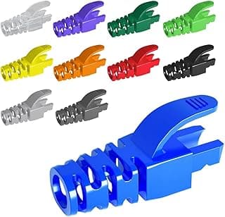 غطاء موصل كابل شبكة ايثرنت RJ-45 كات 5 وكات5E وكات 6 6E اي لون - 20 قطعة عدد 1