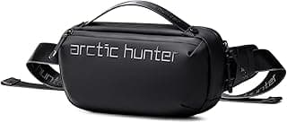Arctic Hunter Sling Bag for Men Stylish Chest Bag for Men Multi-pocket Mens Crossbody Bag Polyester Fanny Pack Water-resistant PU Coating Side Bag Shoulder Bag for Travel,Black-Y00020