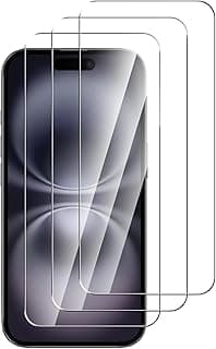 Screen Protector for iPhone 16 Plus, iPhone 15 Pro Max, iPhone 15 Plus [3-Pack] 9H Hardness Screen Protector Tempered Glass for 16 Plus (6.7 Inch) [Bubble-free, Anti-scratch]- Ultra HD Screen Guard