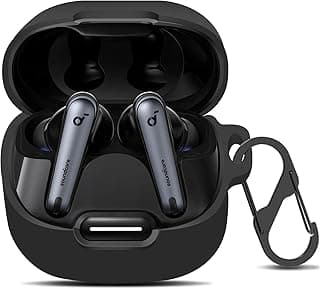 جراب سيليكون متوافق مع Anker Soundcore Liberty 4 NC، غطاء حماية ناعم ومضاد للصدمات لسماعات الأذن اللاسلكية (أسود)