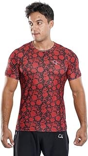 تي شيرت غوريلا اوتفت للرجال بتصميم شبكة لهب عصري (عبوة من قطعة واحدة)
