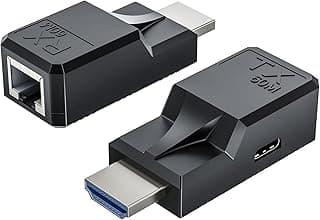 موسع HDMI لمسافة 60 متر عبر كابل Ethernet Cat5e/6، يدعم صوت وفيديو UHD 1080P@60Hz، محول HDMI إلى RJ45، لأجهزة التلفزيون والكمبيوتر وPS3/4