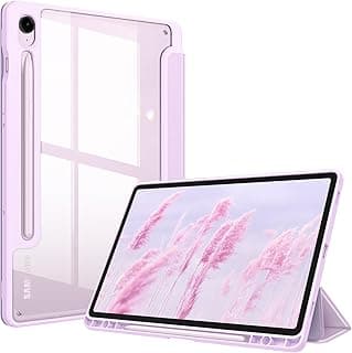 جراب هايبرد بتصميم رفيع لتابلت سامسونج جالاكسي تاب S10 اف اي 2025/ S9 اف اي مقاس 10.9 بوصة موديل 2023 مع حامل قلم S وهيكل خلفي ممتص للصدمات، خاصية التنبيه/ السكون التلقائي من فينتاي، لافندر