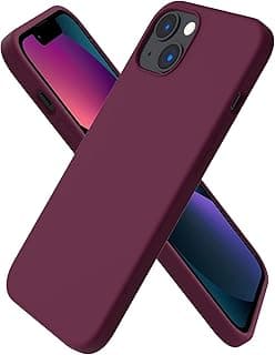 جراب سيليكون متوافق مع ابل iPhone 12 - حماية مثالية وتصميم أنيق، متوافق مع الشحن اللاسلكي، يحمي من الصدمات والخدوش (عنابي)