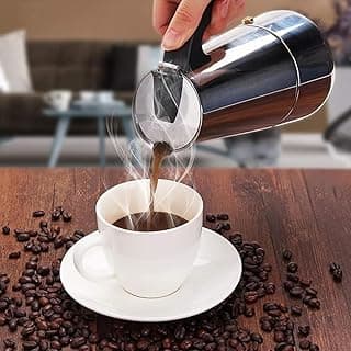 Espresso Maker, Premium Stainless Steel 2-Cup Espresso Maker, Enjoy Perfectly Brewed Coffee in Minutes