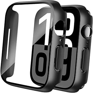 جراب لجهاز ابل واتش Series 11/10 مقاس 46mm مع واقي شاشة زجاجي مدمج [حساس للمس]، غطاء حماية كامل صلب HD، عدد 2 قطعة