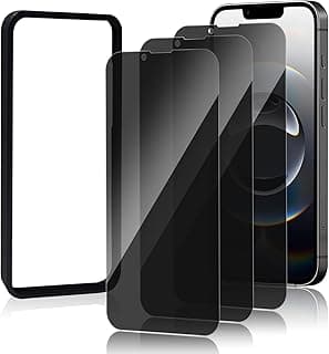 3 Pack Privacy Screen Protector for iPhone 16e/ iPhone 14/ iPhone 13/ iPhone 13 Pro[Anti-Spy Tempered Glass],Anti-Scratch, Bubble Free,Easy Install 9H Protective Glass
