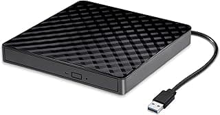 محرك أقراص CD DVD خارجي محمول بمنفذ USB 3.0 من ZZOSRDR للابتوب، ديسكتوب، Mac، IOS، ويندوز 10/8/7/XP/Linux/Vista