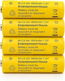 بطارية AA1800 قابلة لإعادة الشحن Ni-Cadmium 1.2V 1800mAh (عدد 4)