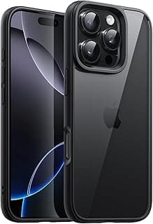 جراب هاتف ماجيك لهاتف ابل ايفون (16 Pro) إطار TPU مضاد للصدمات، ظهر شفاف مطفي مقاوم للخدش