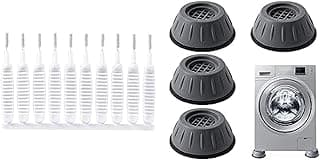 Bundle of Shower dredge brush mini multifunction cleaning brush for garden sprinkler 10pcs cleaning brush+SKY-TOUCH 4pcs Anti Vibration Pads for Washer Dryer Shock and Noise Cancellation