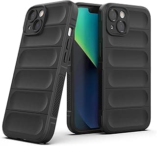 Bump TPU Silicon Shield Case Microfiber Lining Cover with Camera Protection For Apple iPhone 13 6.1 Inch (Black)