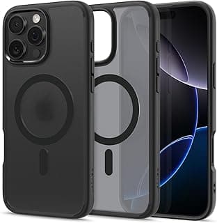 For iPhone 16 Pro Case [Anti-Yellowing] Ultra Hybrid MagFit Case Mobile Phone Case Transparent Thin Slim Compatible with MagSafe Frost Black