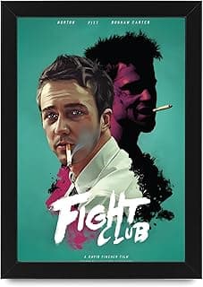 بوستر فيلم Fight Club الكلاسيكي - فن جداري جريء للديكورات الداخلية وعشاق السينما (أسود)