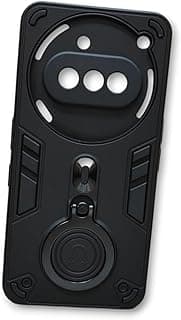 Case Compatible with Nothing Phone 3A Dual Layer Protective Shockproof Hard Armor Cover with 360° Rotating Finger Ring Kickstand and Car Magnetic Case Nothing Phone 3A Cover (Black)