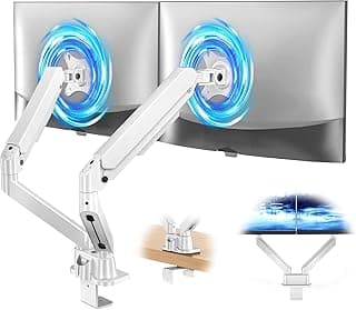 Dual Monitor Arm - Adjustable Computer Monitor Stand Gas Spring Swivel Dual Monitor Mount, Dual Arm Gas VESA Monitor Stand for 13“-32‘’ LED/LCD Gaming Monitors up to 9kg