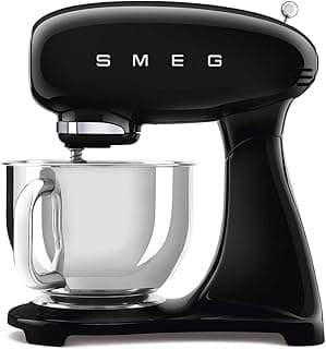 SMF03BLUE Robot on Stand with 10 Speed Levels, Soft Start Function, Bowl 4.8 L, Safety Motor Lock, 3 Beaters, Hook and Lid Included, 800 W, Black