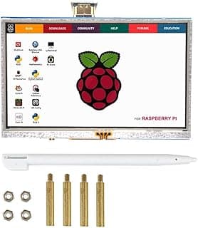 شاشة لمس 5 بوصة تي اف تي LCD بدقة 800x480 واجهة HDMI تدعم راسبيري باي 2B 3B 3B+ BB أسود، بانانا باي ويندوز 10 8 7 من بادارسي