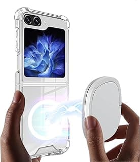 Case for Samsung Galaxy Z Flip 6 Clear Case,Compatible with MagSafe Transparent Shockproof Protection Yellowing Resistant Magnetic Phone Case for Galaxy Z Flip 6 5G (Clear Magsafe)