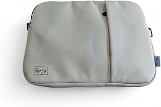 Comfy Leather Laptop Sleeve, Laptop and Tablet Lightweight Protective Bag with Secure Zipper, Water-Resistance, Front Storage Pocket and Padded Interior - Grey