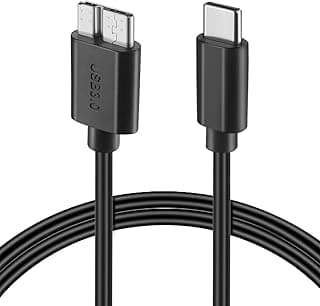 كابل Type C 3.1 إلى Micro B للهارد ديسك، سرعة نقل 5Gbps وشحن سريع، متوافق مع MacBook Pro و Galaxy S20 وهارد ديسك Toshiba Canvio