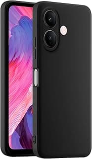 جراب موبايل سيليكون ملون من هولين، مناسب لهاتف فيفو V60 لايت 5G (6.77 بوصة) - أسود