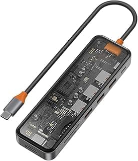 موزع USB-C 7 × 1 سايبر CB007 من ويفو (3 منافذ USB، قارئ بطاقات تي اف، قارئ بطاقات اس دي، HDMI، نوع C) - سبيس جراي، من دبليو اي دبليو يو